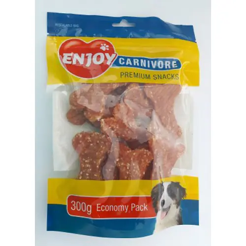 Recompense pentru caini Enjoy Carnivore, Oase cu pui, 300g